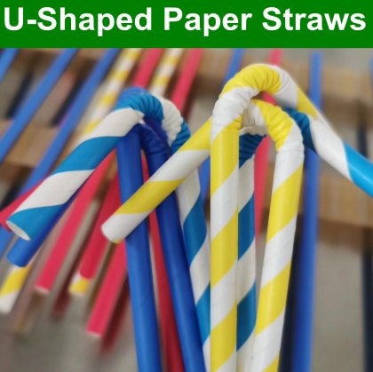10000 pcs Bendable Flexible U-Shaped Paper Straws Wholesale [ushapedpaperstraws001]