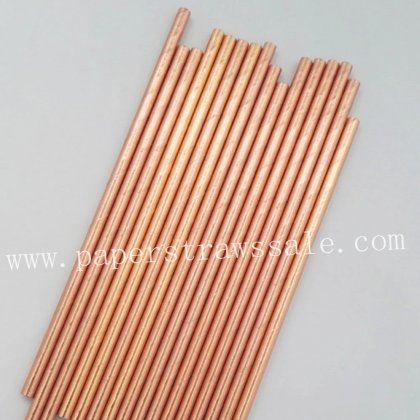 Solid Plain Foil Rose Gold Paper Straws 500pcs