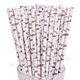 Colorful Floral Mandarin Duck Bird Paper Straws 500 pcs