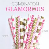 250pcs GLAMOROUS Themed Paper Straws Mixed