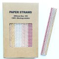 100 Pcs/Box Mixed Metallic Foil Chevron Paper Straws 100 Pcs/Box Mixed Metallic Foil Chevron Paper Straws