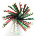 100 Pcs/Box Mixed 10 Vintage Christmas Styles Paper Straws