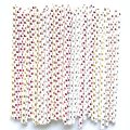 100 Pcs/Box Mixed Metallic Foil Heart Paper Straws