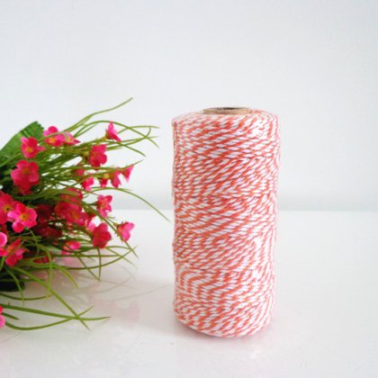 Bakers Twine Orange and White Stripe Design 15 Spools [bakerstwine008]