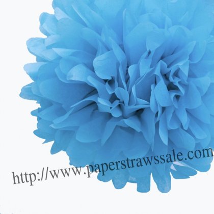 8" and 14" Blue Paper Pom Pom Tissue 20pcs