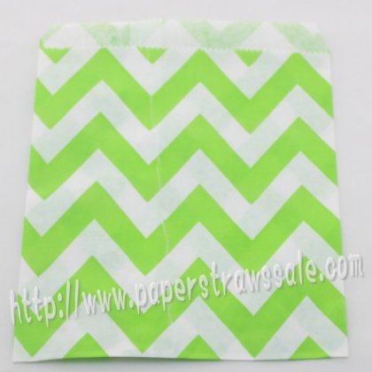 Green Wide Chevron Paper Favor Bags 400pcs