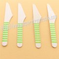 Wooden Knives with Green Striped Print 100pcs Wooden Knives with Green Striped Print 100pcs