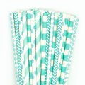125 Pcs Mixed 5 Styles Aqua Blue Paper Straws 125 Pcs Mixed 5 Styles Aqua Blue Paper Straws