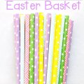 100 Pcs/Box Mixed Easter Basket Party Paper Straws