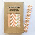 100 Pcs/Box Mixed Orange Brown Gold Autumn Blessings Paper Straw 100 Pcs/Box Mixed Orange Brown Gold Autumn Blessings Paper Straw
