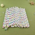 Metallic Colorful Rainbow Foil Polka Dot Paper Straws 500 pcs