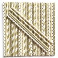 125 Pcs Mixed 5 Styles Gold Drinking Paper Straws