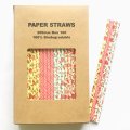 100 Pcs/Box Mixed Garden Floral Flower Bouquet Paper Straws