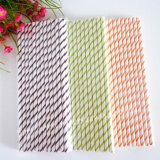 Thin Striped Paper Straws 600pcs Mixed 3 Colors