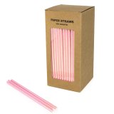 250 pcs/Box Iridescent Light Pink Foil Paper Straws