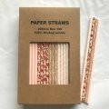 100 Pcs/Box Mixed Pink Brown Rustic Roses Paper Straws 100 Pcs/Box Mixed Pink Brown Rustic Roses Paper Straws