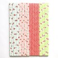 100 Pcs/Box Mixed Garden Flower Rose Bouquet Paper Straws