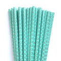 100 Pcs/Box Mermaid Aqua Silver Foil Scale Paper Straws