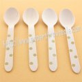 Gold Polka Dot Print Wooden Spoons 100pcs