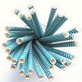 Teal Blue Wave Zigzag Chevron Paper Straws 500 Pcs