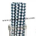 Navy Harlequin Diamond Paper Drinking Straws 500pcs