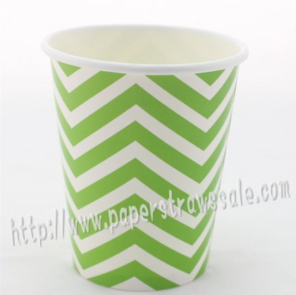 90Z Green Chevron Paper Drinking Cups 120pcs [dpapercups009]