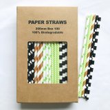 100 Pcs/Box Mixed Football Rugby Game Day Paper Straws
