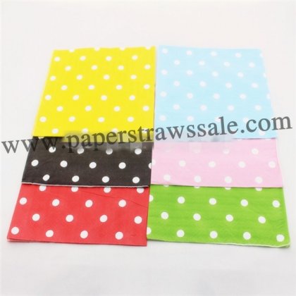 2400pcs Mixed 6 Colors Polka Dot Paper Napkins