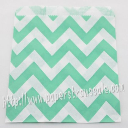 Aqua Wide Chevron Paper Favor Bags 400pcs