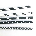 125 Pcs Mixed 5 Styles Black Drinking Paper Straws
