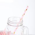 Gold Foil Polka Dot Light Pink Paper Straws 500 pcs