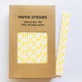 100 Pcs/Box Fruit Yellow Lemon Paper Straws