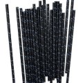 Halloween Pastel Bat Print Black Paper Straws 500 pcs