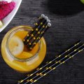 Gold Foil Polka Dot Black Paper Straws 500 pcs