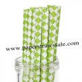 Lime Green Harlequin Diamond Paper Straws 500pcs