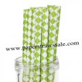 Lime Green Harlequin Diamond Paper Straws 500pcs