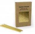 100 pcs/Box ALL Solid Foil Plain Gold Paper Straws