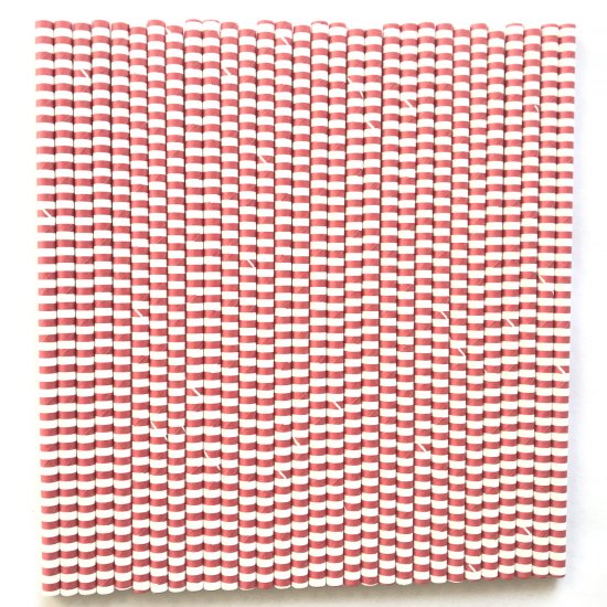 Horizontal Stripe Dark Red Circle Paper Straws 500 Pcs - Click Image to Close