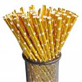 Metallic Gold Foil With Star Paper Straws 500 pcs Metallic Gold Foil With Star Paper Straws 500 pcs