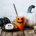 Halloween White Bat Black Paper Straws 500 pcs