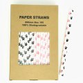 100 Pcs/Box Mixed Black Pink Paw Doggy Party Paper Straws 100 Pcs/Box Mixed Black Pink Paw Doggy Party Paper Straws