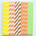 100 Pcs/Box Mixed Thanksgiving Fall Autumn Leaves Paper Straws