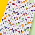 Easter Spring Colored Egg Print Paper Straws 500 pcs