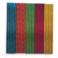 100 Pcs/Box Mixed Colorful Foil Metallic Rainbow Paper Straws