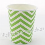 90Z Green Chevron Paper Drinking Cups 120pcs