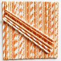 125 Pcs Mixed 5 Styles Orange Paper Drinking Straws