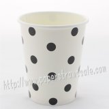 90Z Black Polka Dot Paper Drinking Cups 120pcs