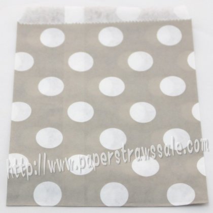 Gray Polka Dot Paper Favor Bags 400pcs [pfbags035]