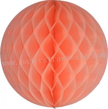Peach Tissue Paper Honeycomb Balls 20pcs [honeycombball016]