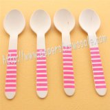 Hot Pink Striped Print Wooden Spoons 100pcs